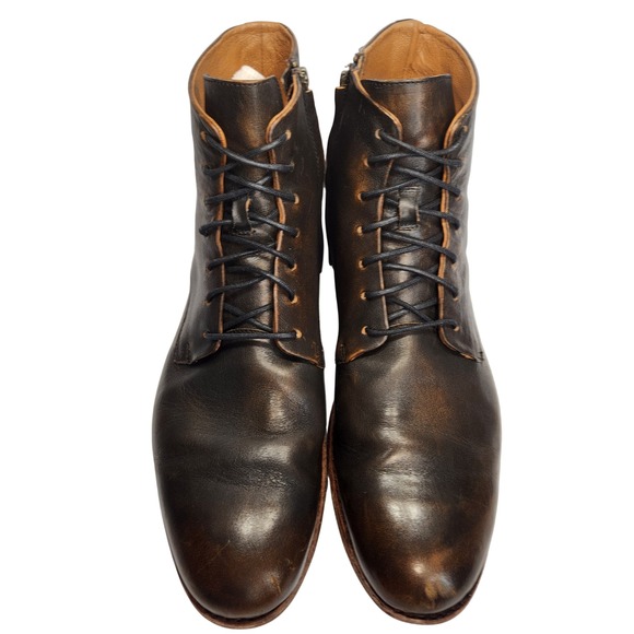 FRYE Chris Lace Up Zip Boots Mens 14 Bronze Ankle Fashion Shoes Leather Workwear main image 4